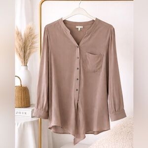 Joie Taupe Button-Down Shirt